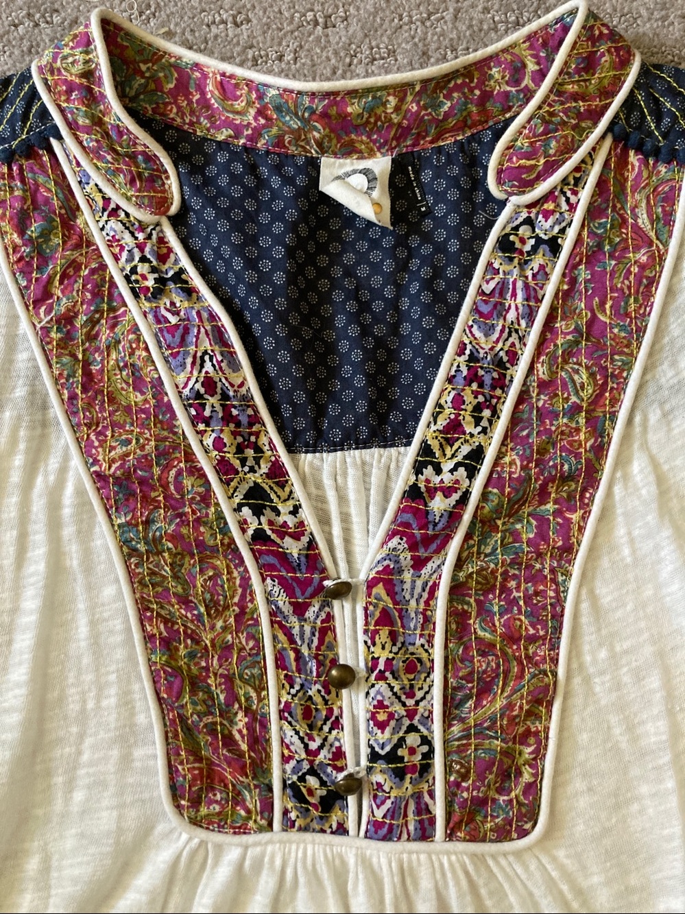 Akemi + Kin boho Evie embroidered tank top, Medium. - Picture 2 of 7